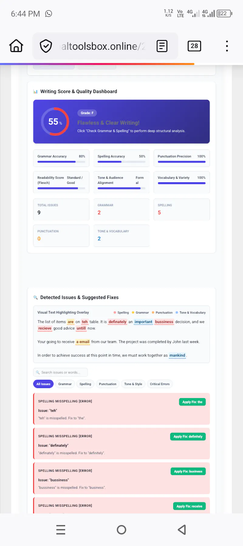 Free AI Grammar Checker screenshot 1