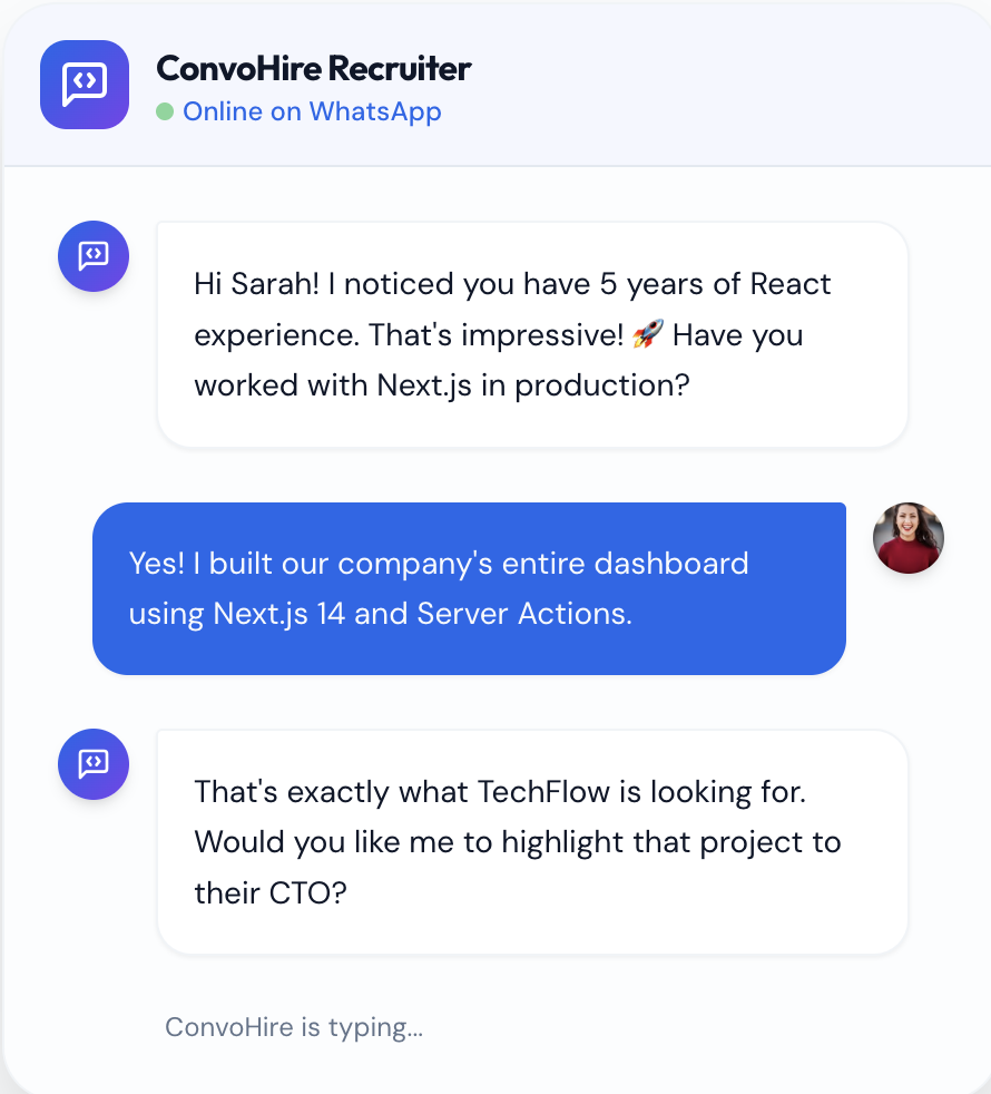 ConvoHire - Main product screenshot demonstrating key features and user interface