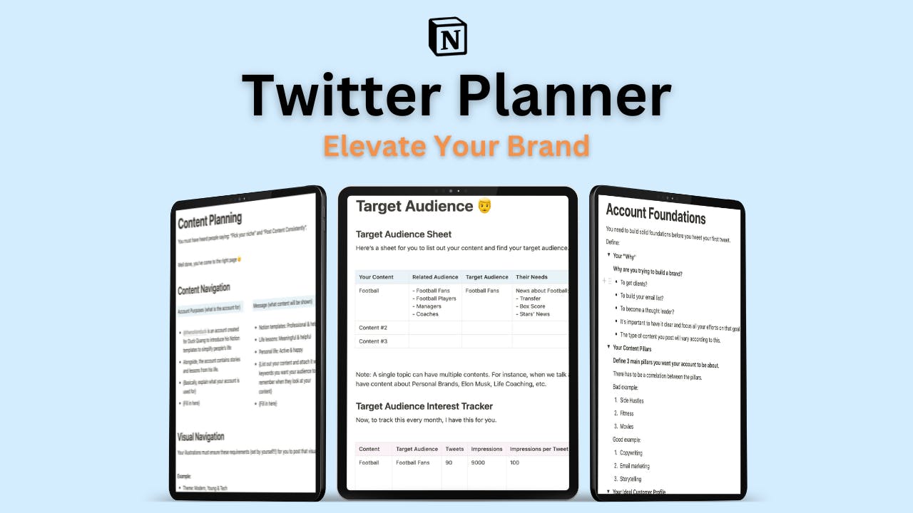 [TEMPLATE] Twitter Planner Template media 1