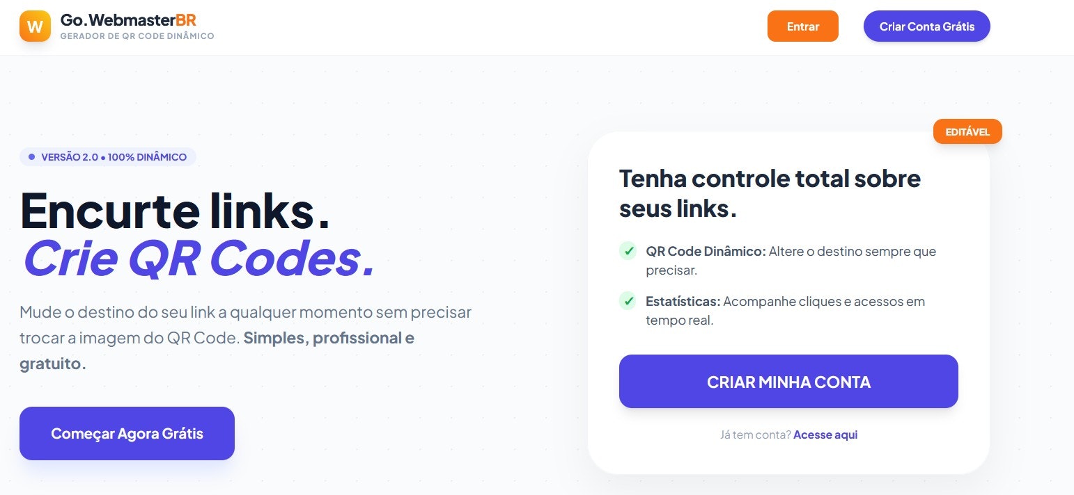 Go.WebmasterBR Link Shortener & QR Code gallery image