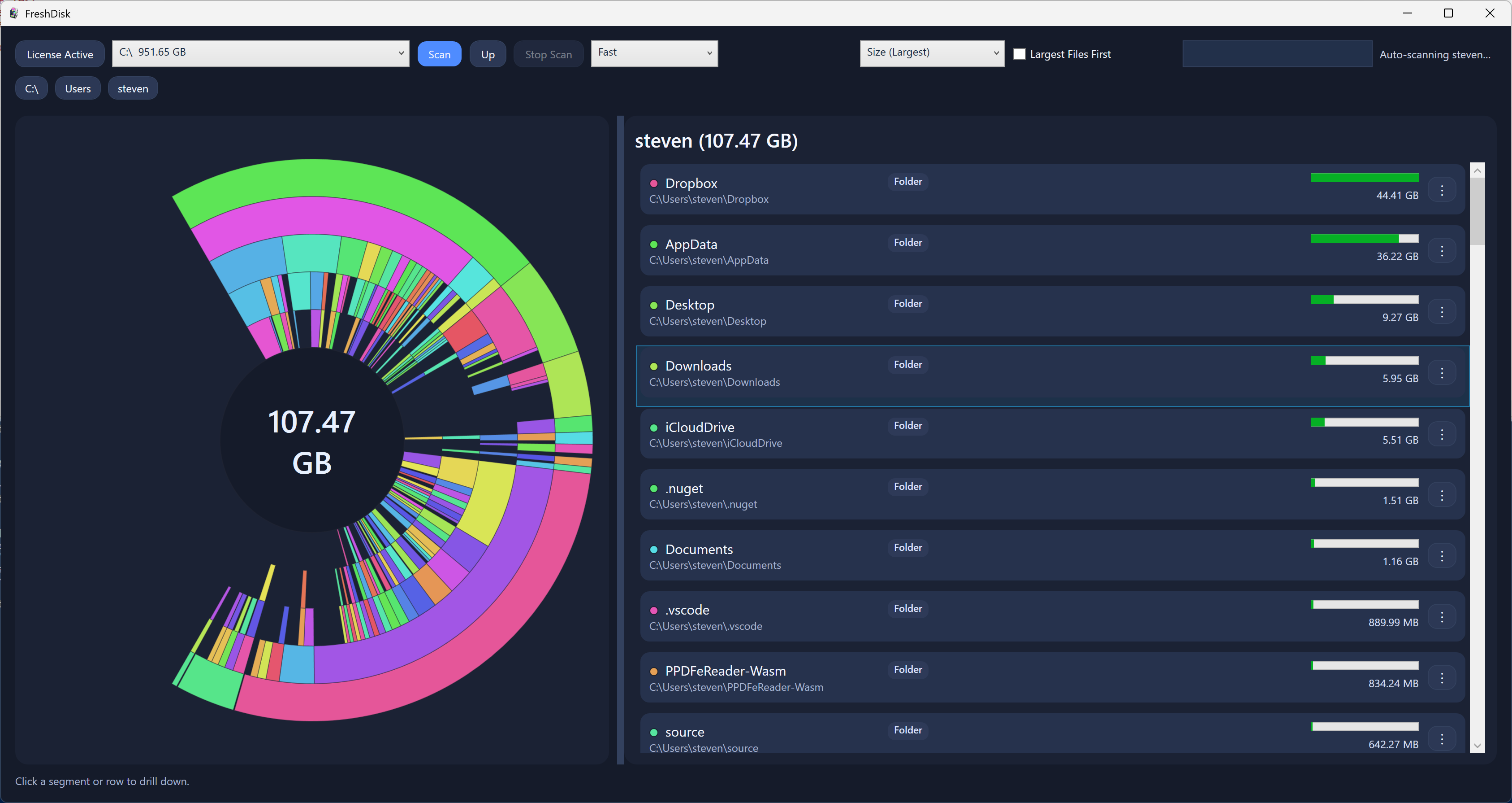 FreshDisk - Reclaim Your Diskspace - Main product screenshot demonstrating key features and user interface