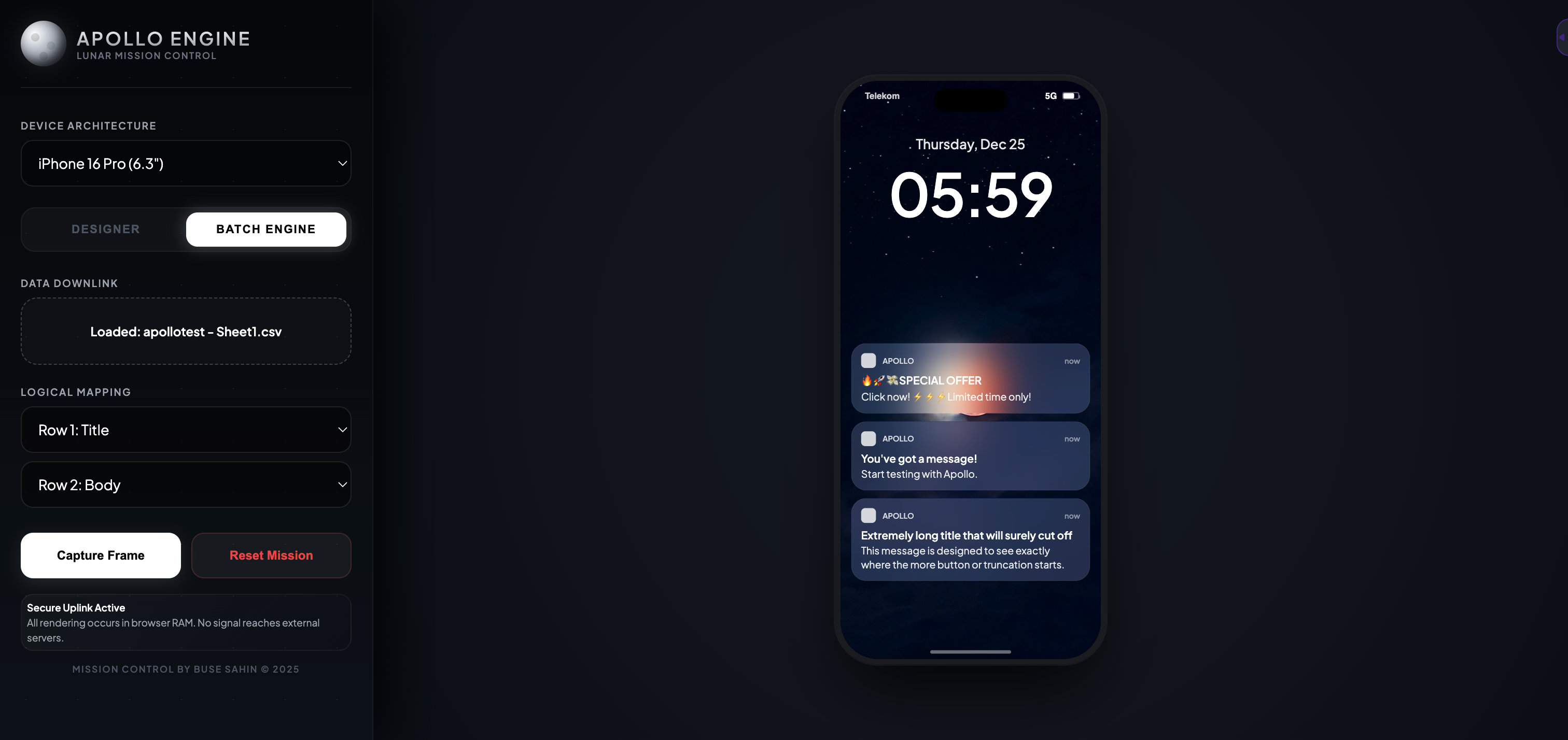 Apollo Engine - Screenshot 2 showing product features and functionality