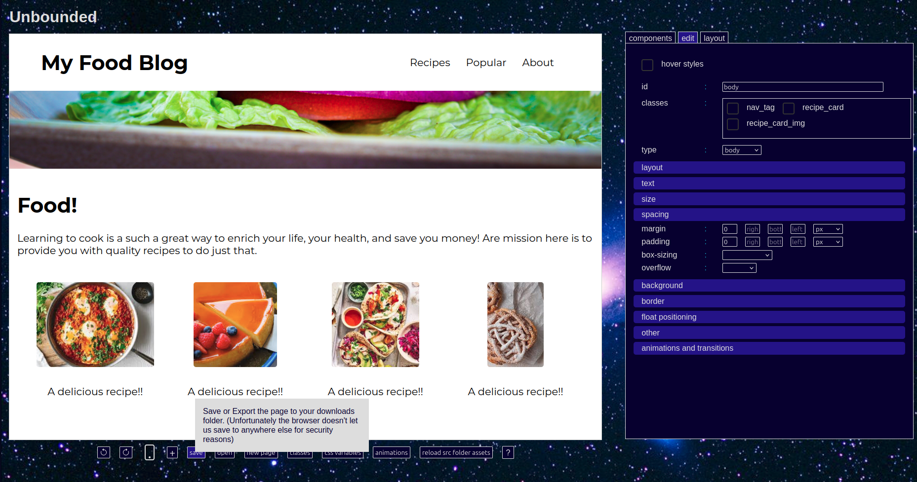 Unbounded - Screenshot 4 showing product features and functionality