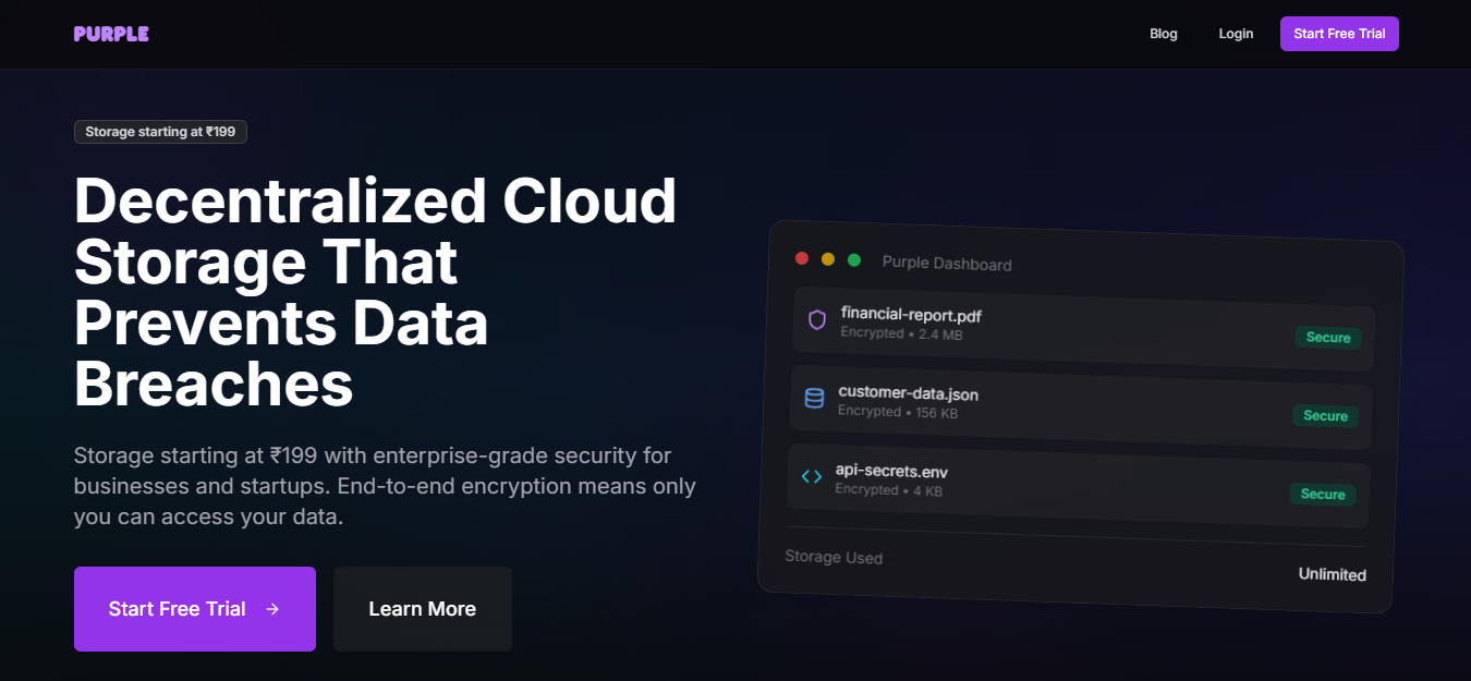 Purple - Main product screenshot demonstrating key features and user interface
