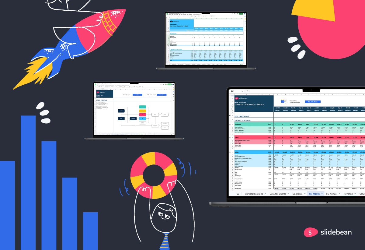 Média Modèles de modélisation financière SlideBean - Prenez le contrôle de vos projections de piste de démarrage et de revenus 2