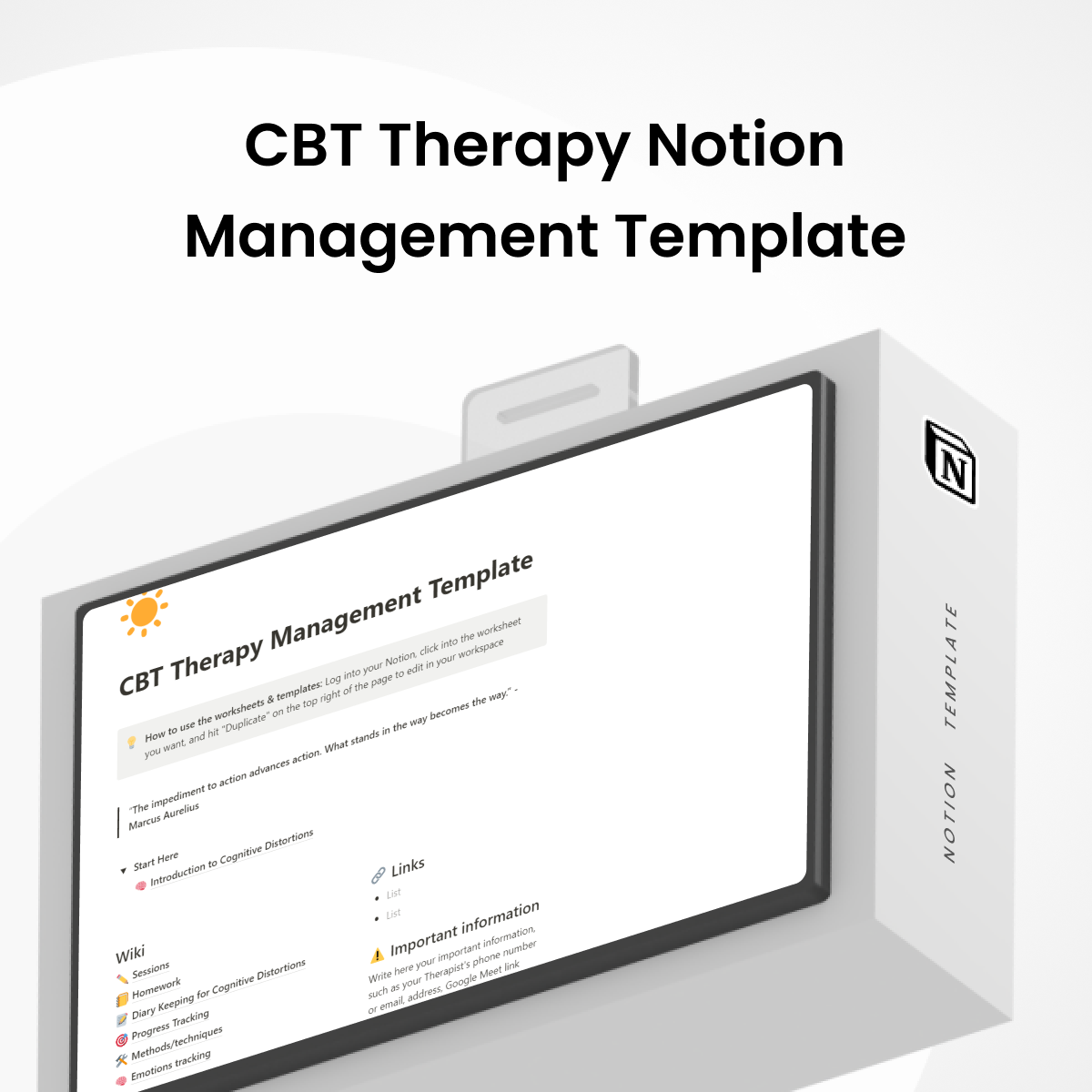 CBT Therapy Notion Management System