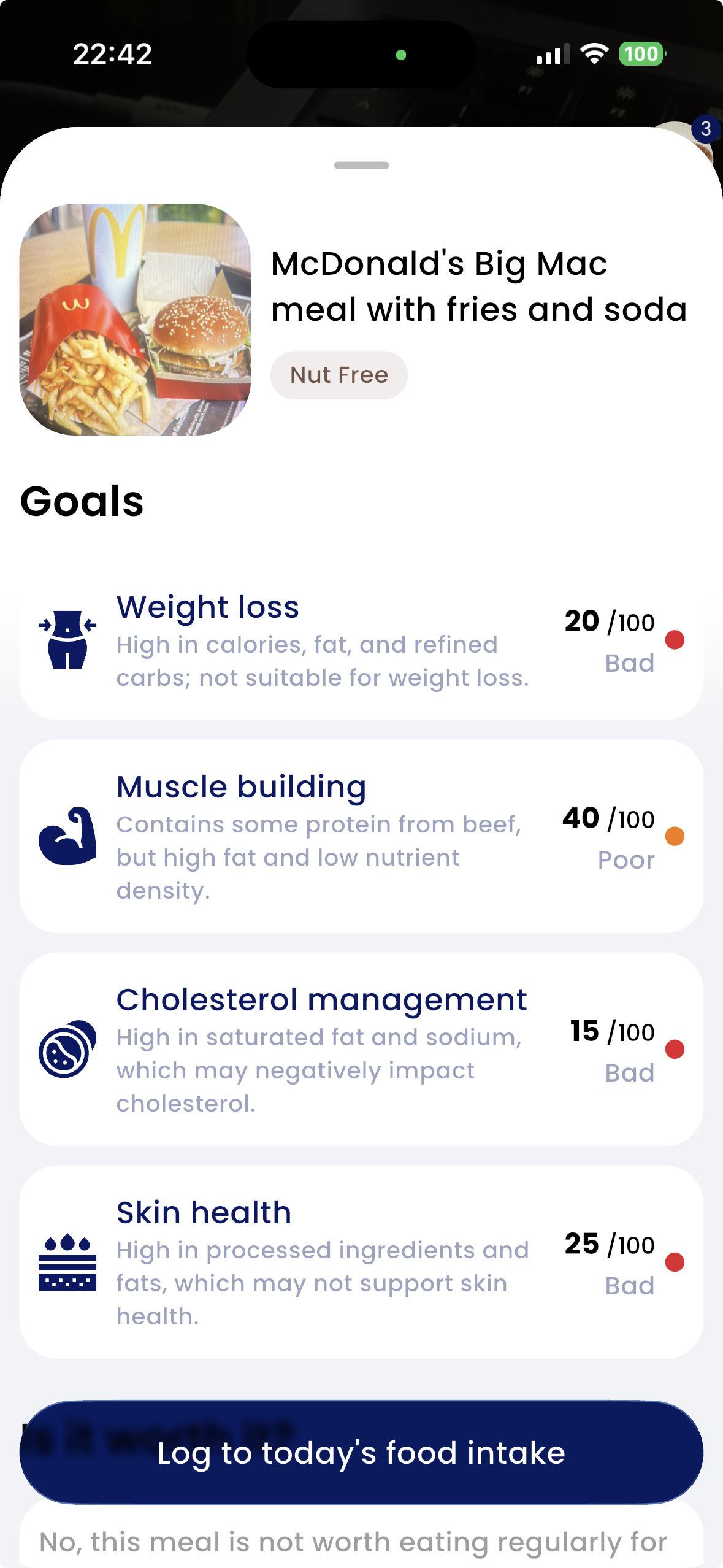 Nutra - Screenshot 2 showing product features and functionality