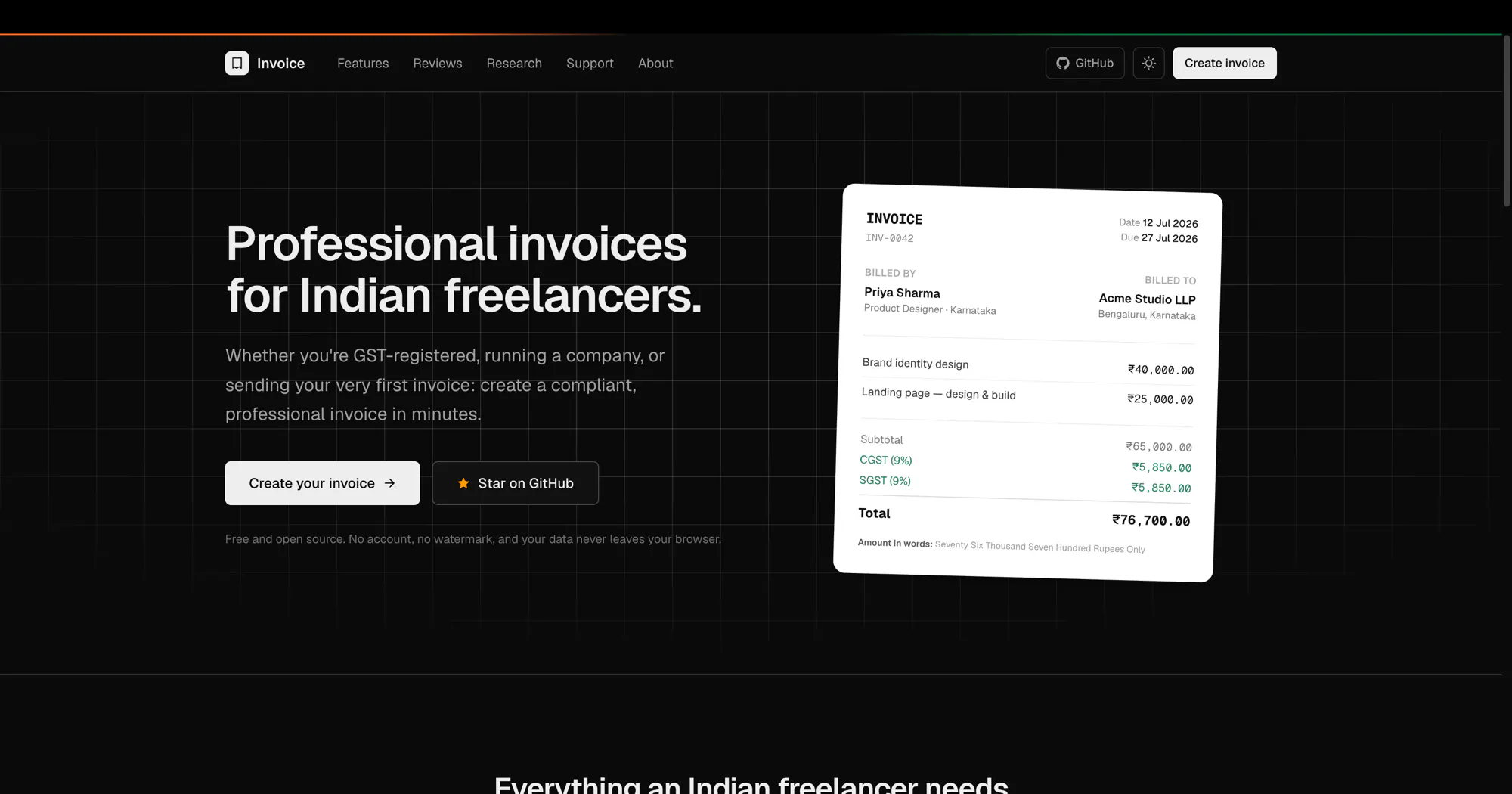 Invoice for Indian Freelancers gallery image