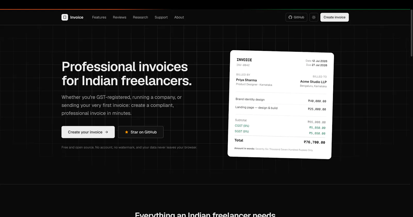 Invoice for Indian Freelancers screenshot 2