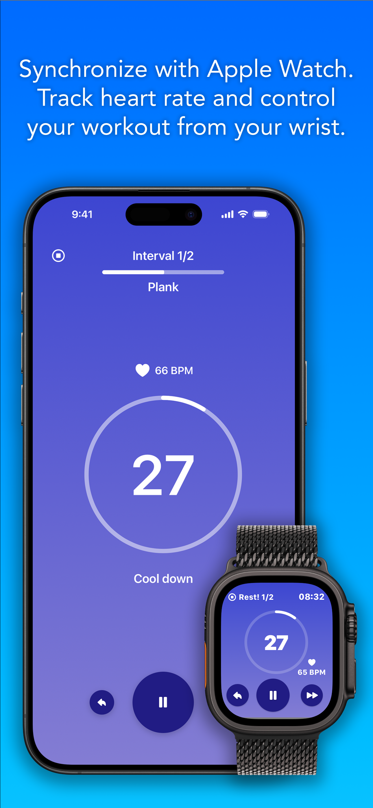 Mídia 5 de Intervalo Ares - Timer minimalista para Apple Watch & iPhone - sem anúncios, sem ruído