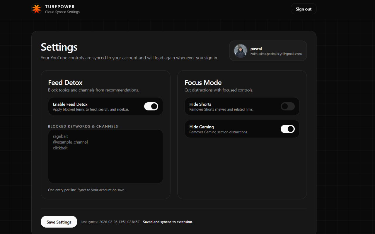 TubePower - Screenshot 3 showing product features and functionality