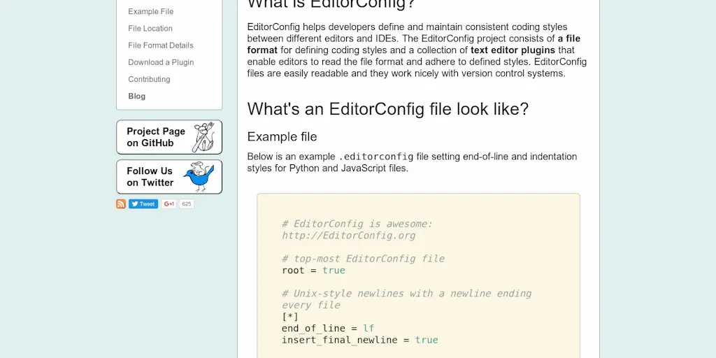 Editorconfig EditorConfig: A file format and collection of text editor plugins ...