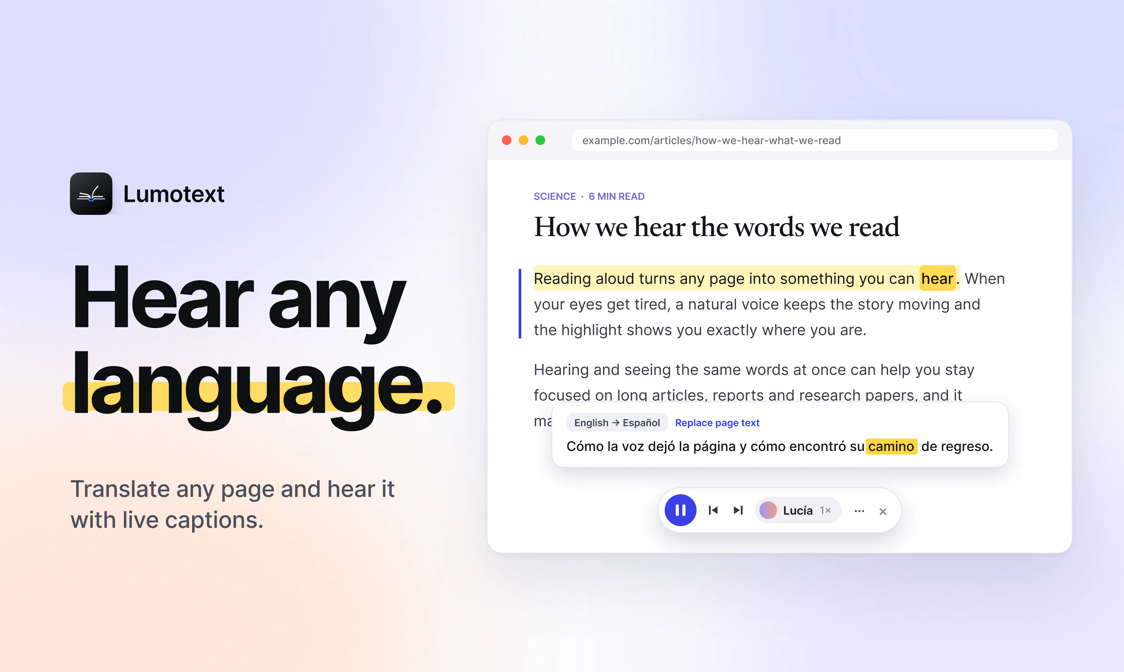 Lumotext - Text-to-Speech Reader gallery image