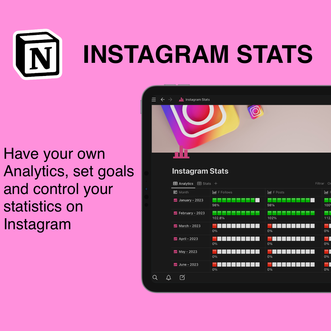 Notion Template - Instagram Stats