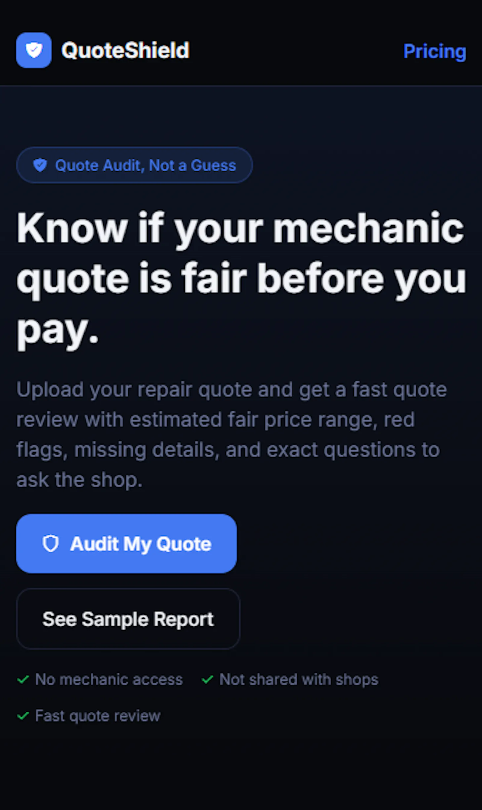 QuoteShield screenshot 1