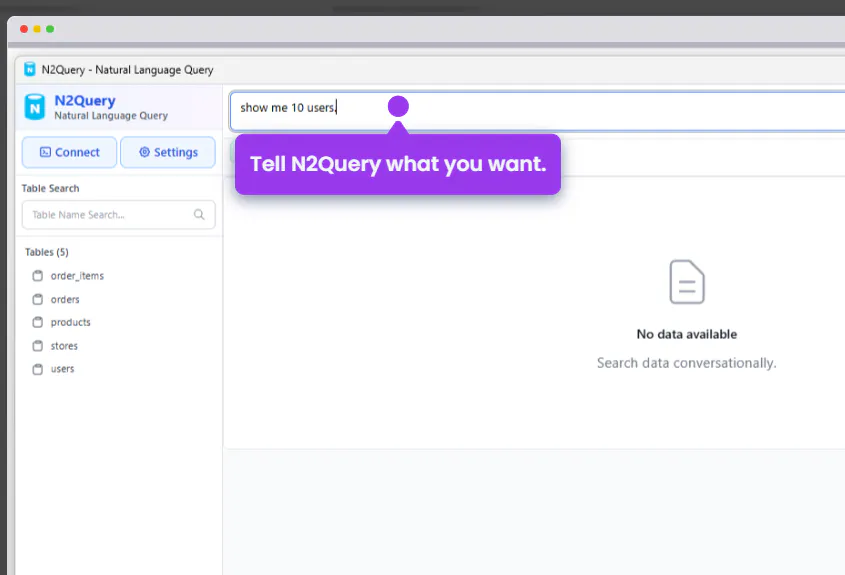 N2Query — AI SQL for MySQL & MariaDB gallery image