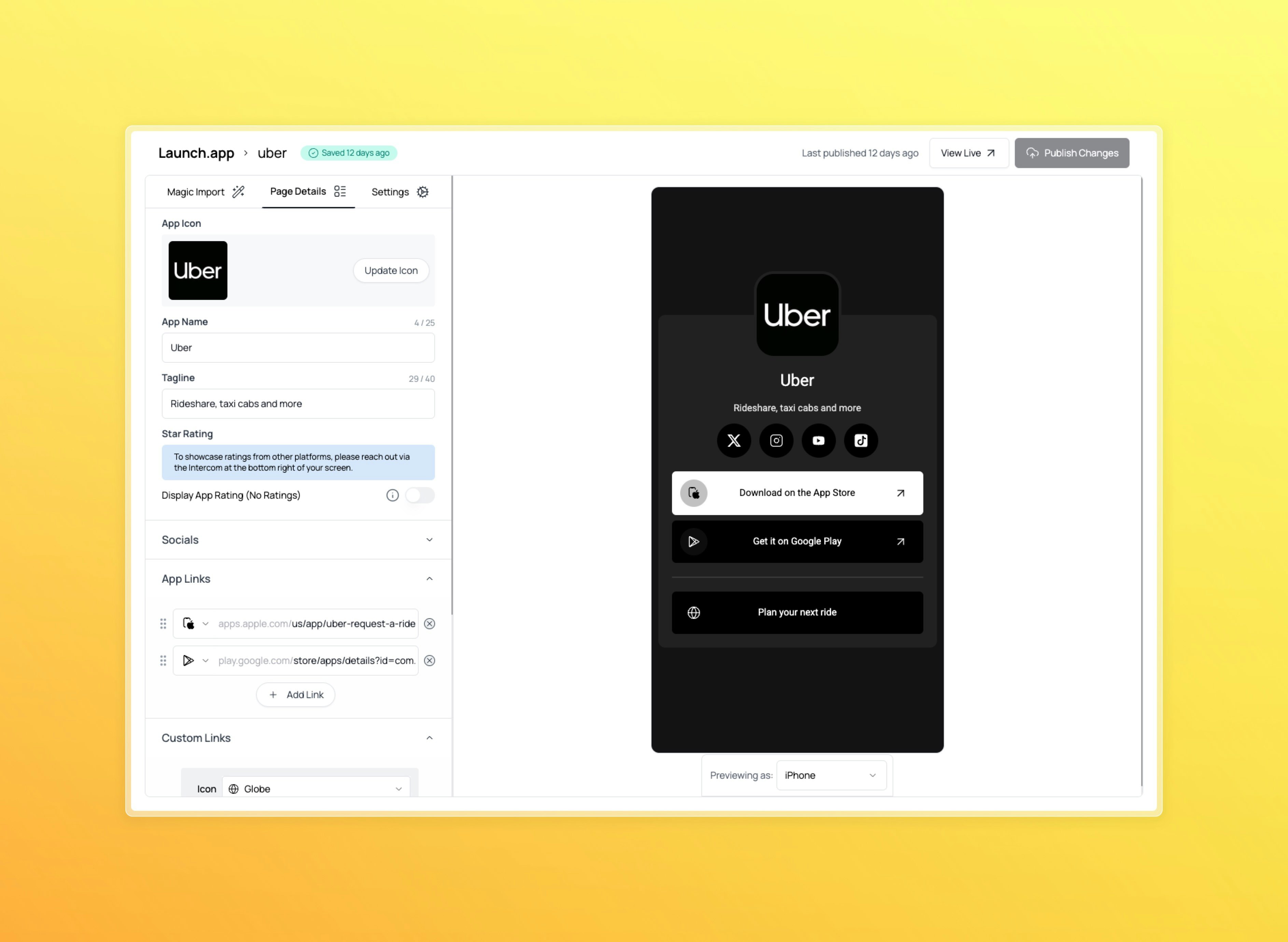 Launch.app - उन्नत लिंक-इन-बायो सिर्फ ऐप्स के लिए मीडिया 4