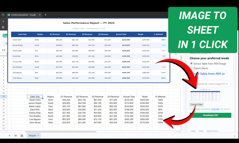 Convert PDF to Google Sheets screenshot 5