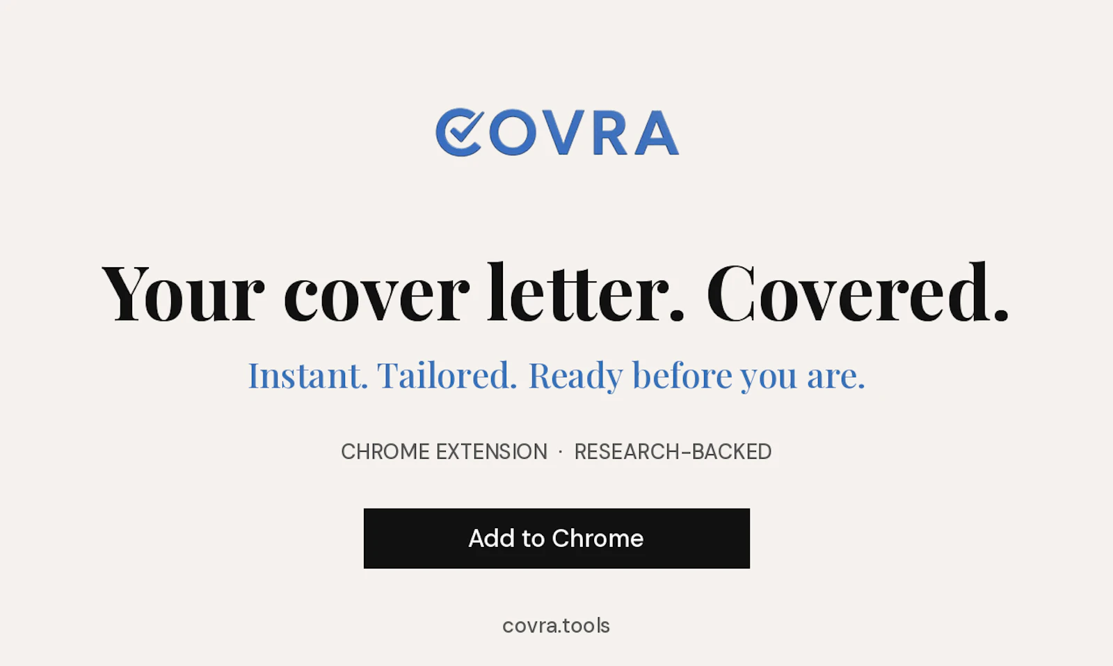 Covra - Instant Cover Letters screenshot 1