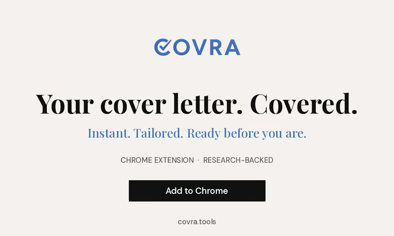 Covra - Instant Cover Letters screenshot 1