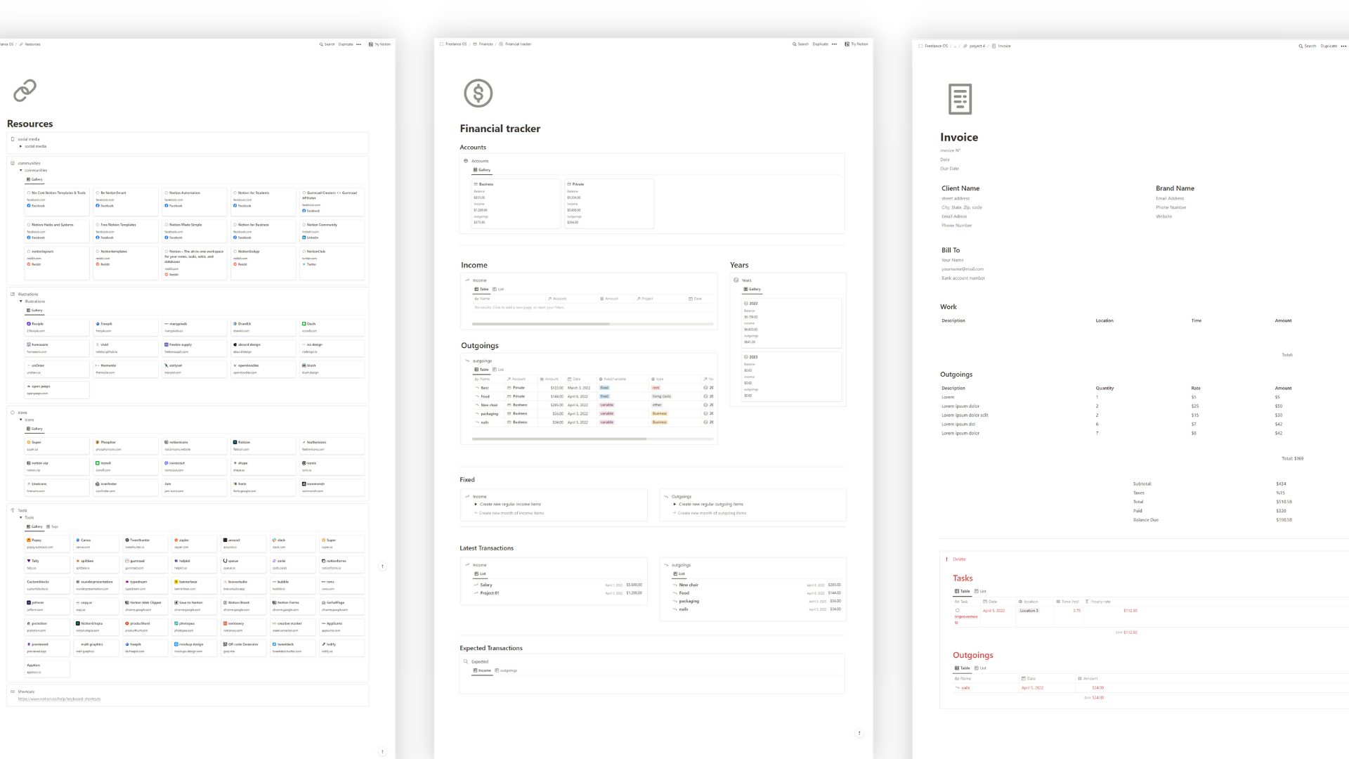 Notion Freelance Template gallery image