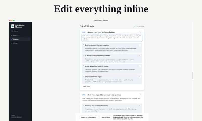 Lazy Product Manager screenshot 2