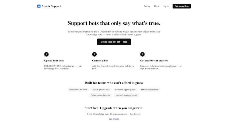 Atomic Support screenshot 1