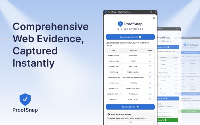 ProofSnap - Digital Evidence - Screenshot 2 showing product features and functionality