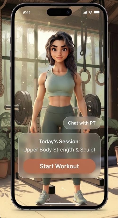 Home Gym - Personal Trainer App - Main product screenshot demonstrating key features and user interface