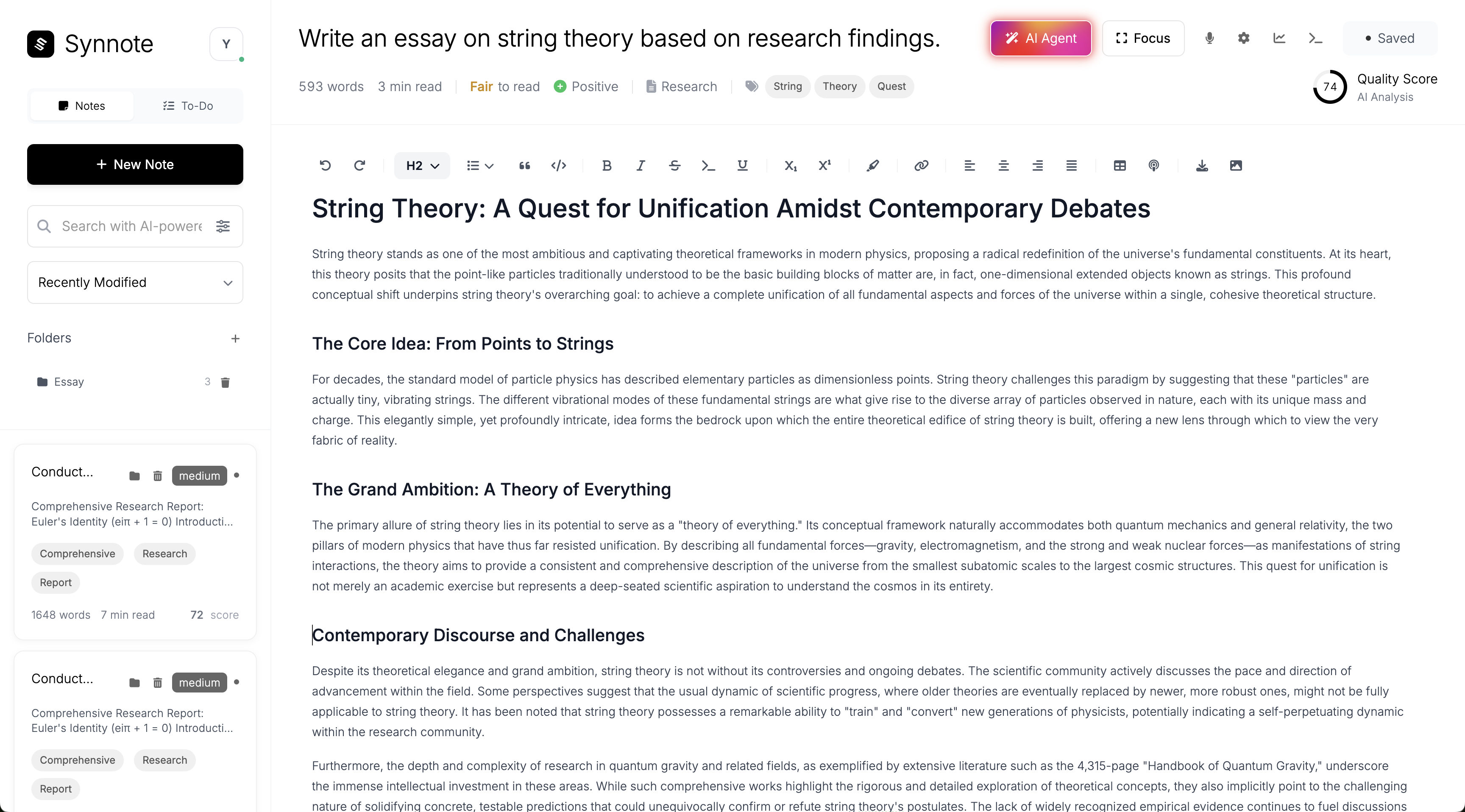 Synnote - Main product screenshot demonstrating key features and user interface