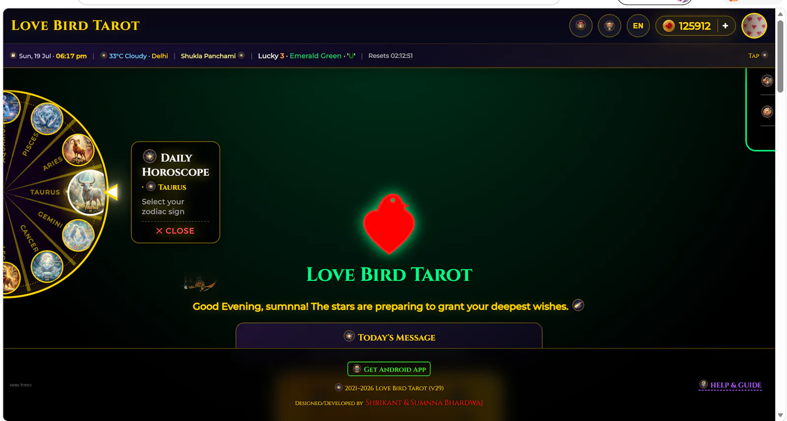 Love Bird Tarot screenshot 1