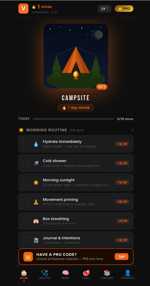 VitaForge — Elite Men's Health Platform 제품 배너