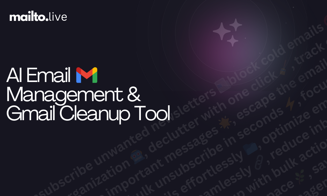 Mailo Live - AI E -mailbeheer & Gmail Cleanup Tool |Mailto live app media 1