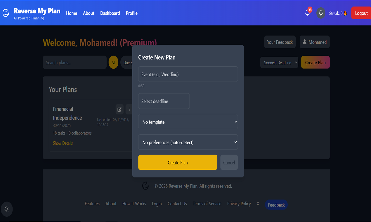 Reverse My Plan gallery image