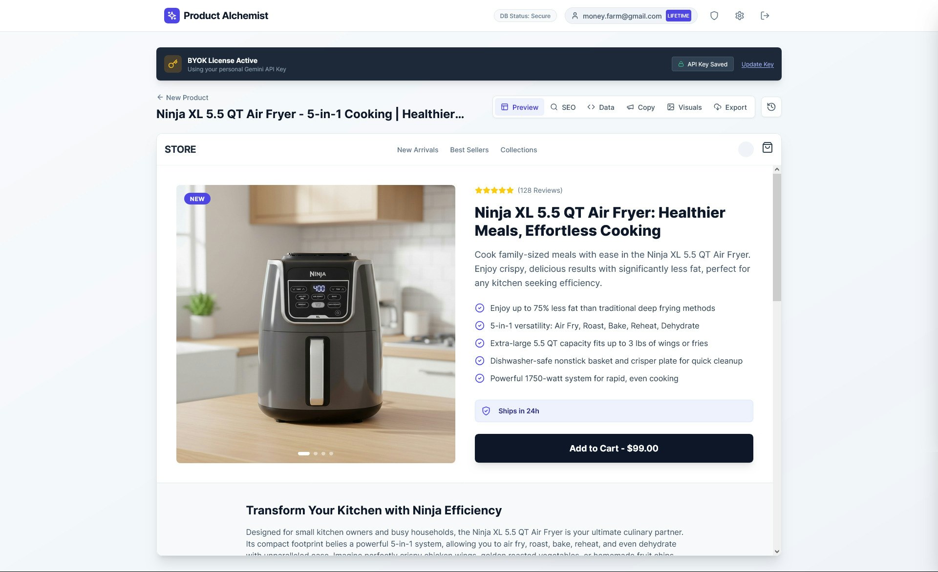 Product Alchemist - Screenshot 2 showing product features and functionality