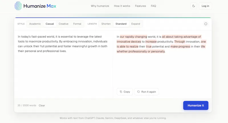 Humanize Max screenshot 2