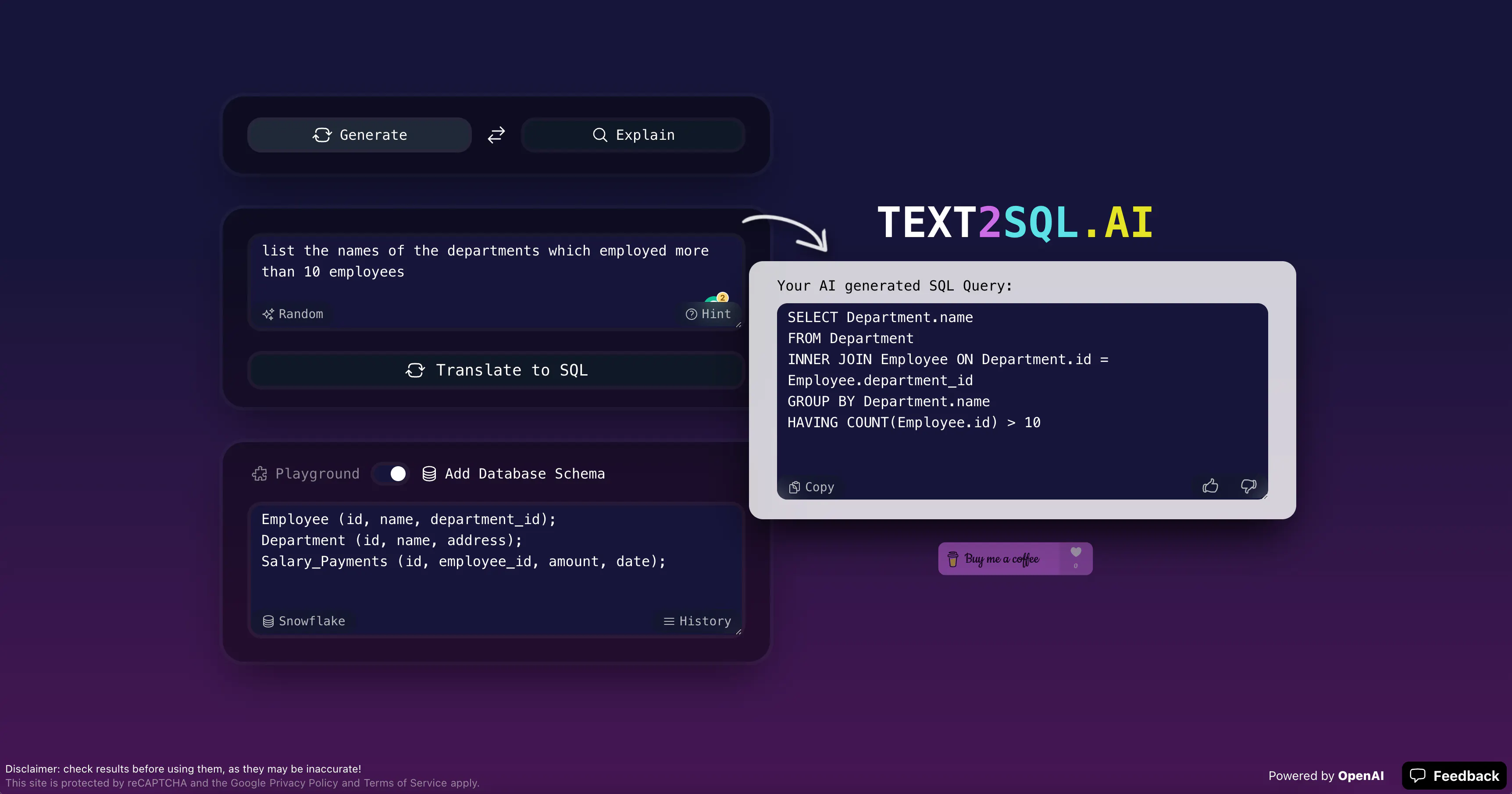 text2sql-ai – 使用 AI 生成 SQL – 搞英语 → 看世界