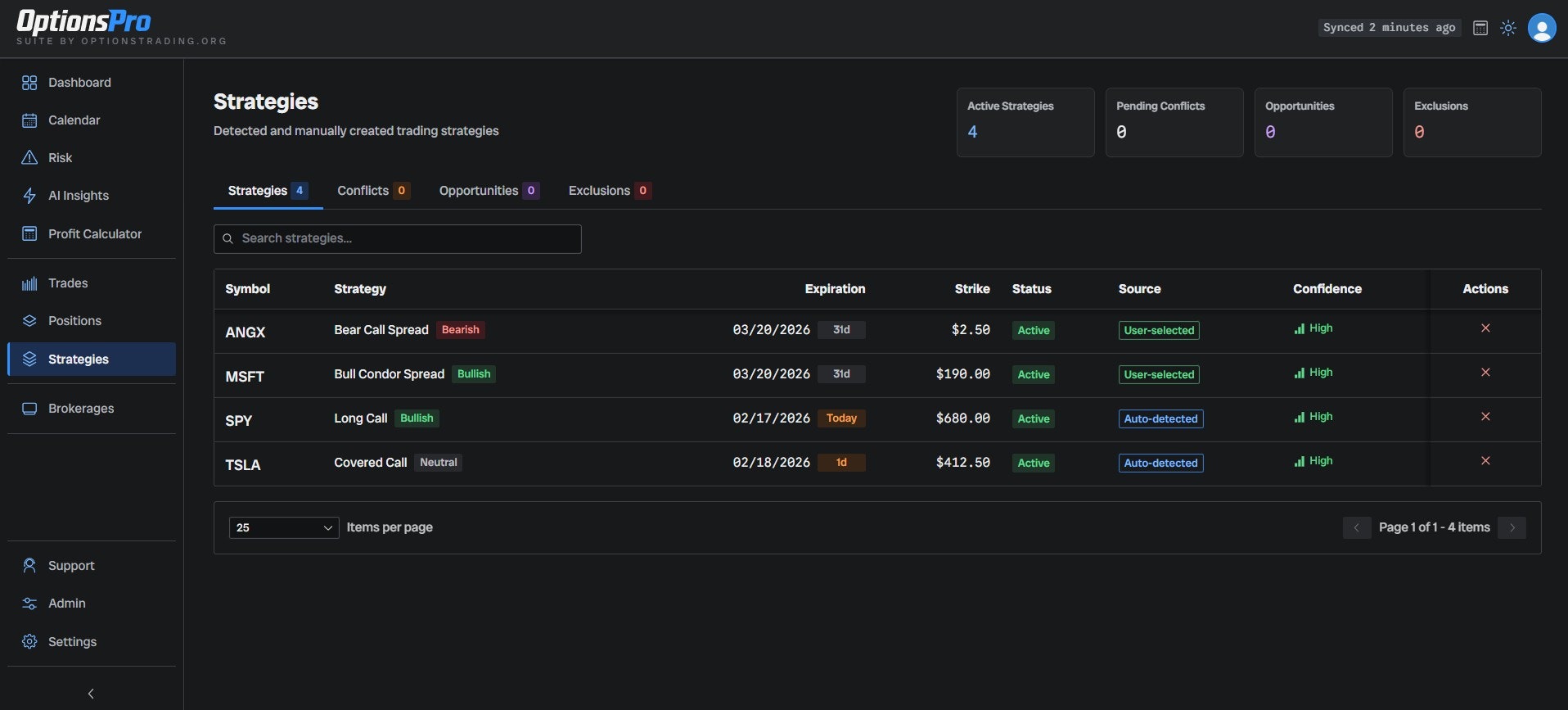 Options Pro - Screenshot 4 showing product features and functionality