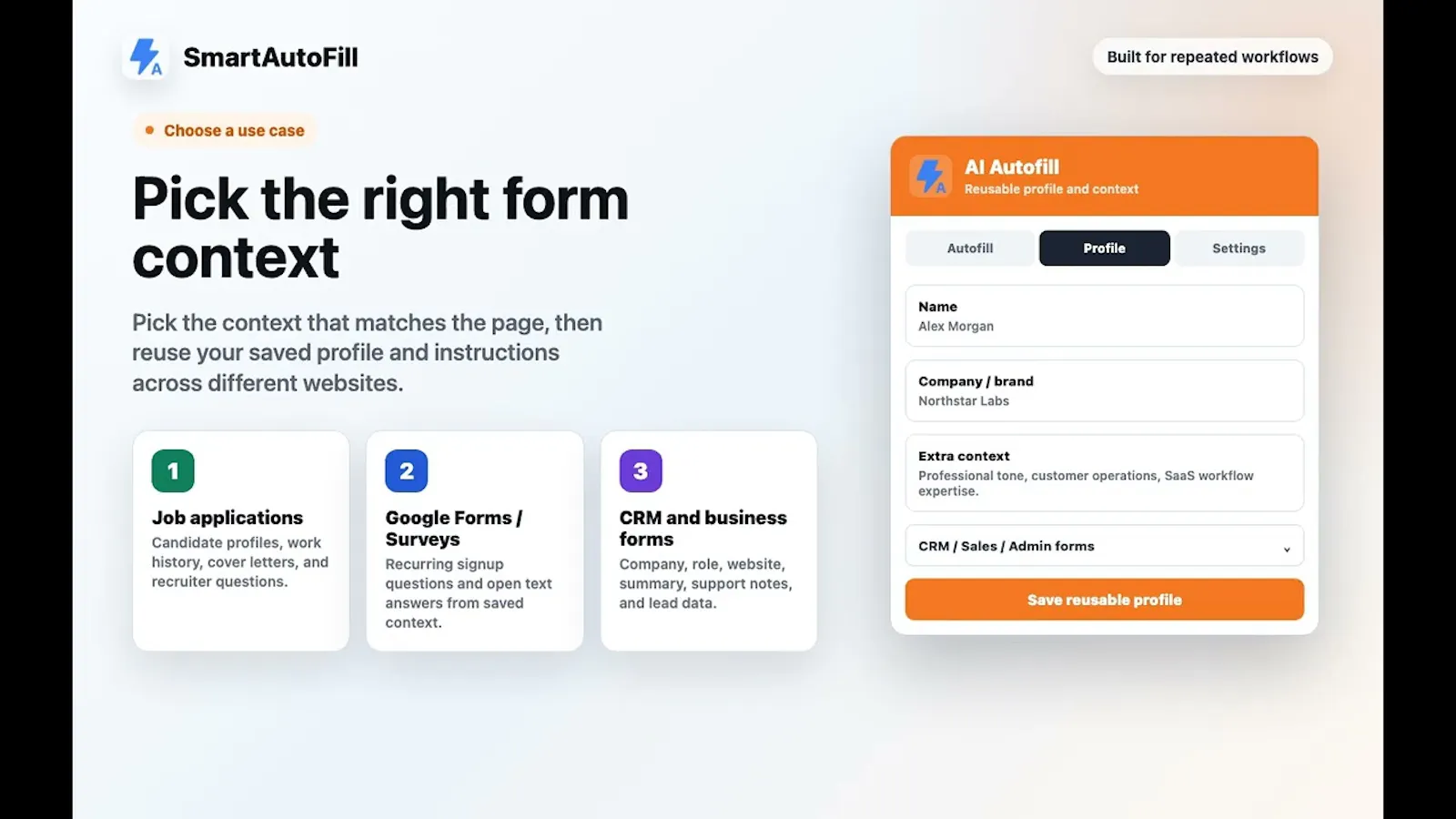 SmartAutoFill screenshot 1 (video preview)