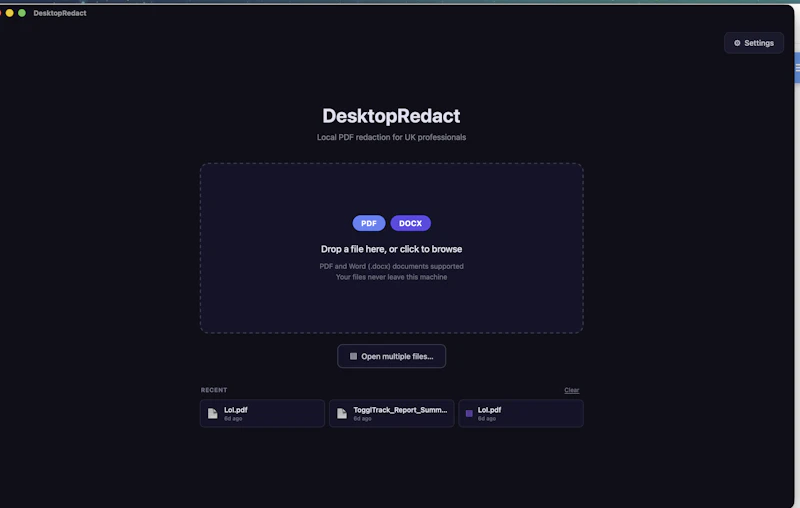 DesktopRedact — DSAR Response Automation screenshot 1