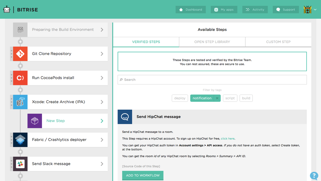 Bitrise 2.0 gallery image