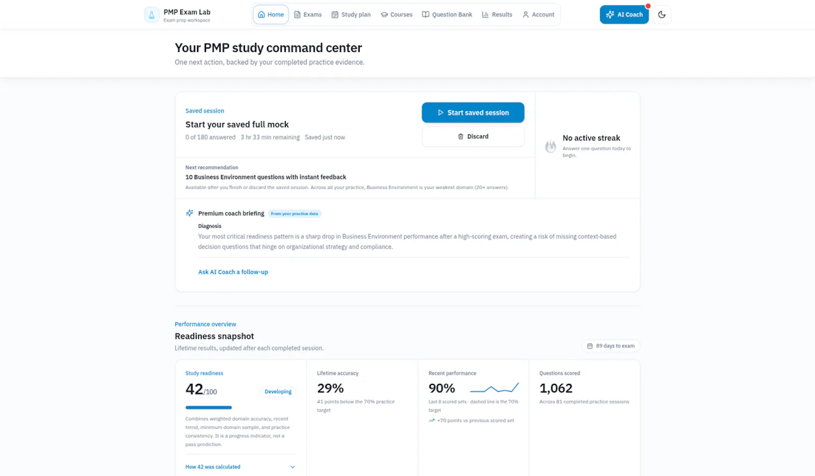 PMP Exam Lab screenshot 1