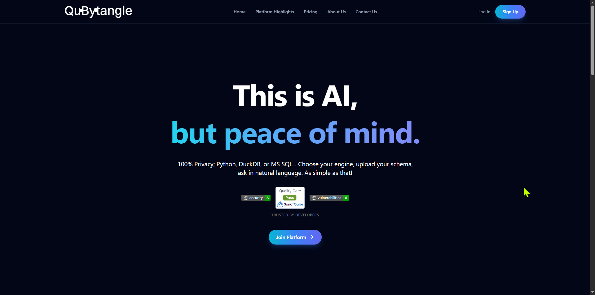 QuBytangle - Main product screenshot demonstrating key features and user interface