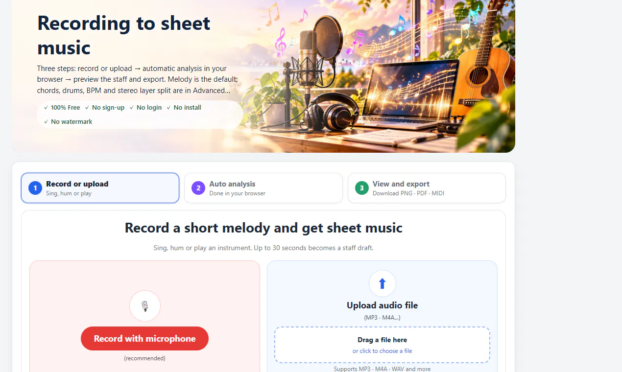 Audio to Sheet Music gallery image