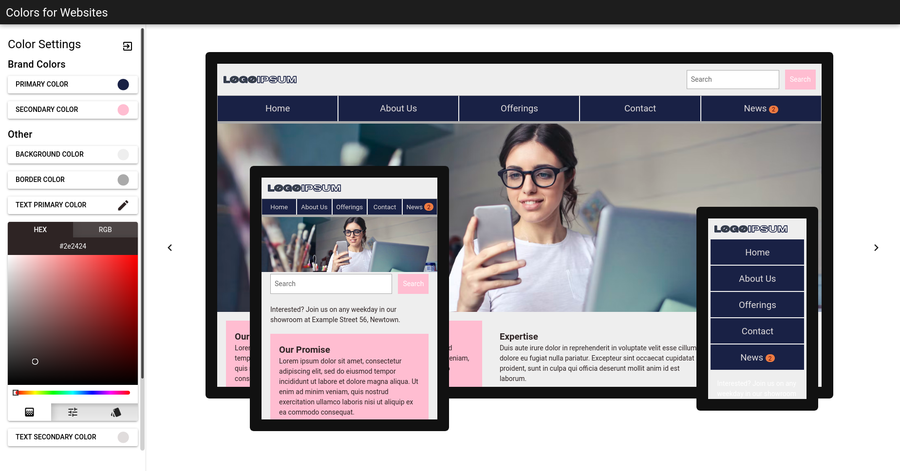 Colorsforwebsites - The color palette generator for real websites media 2