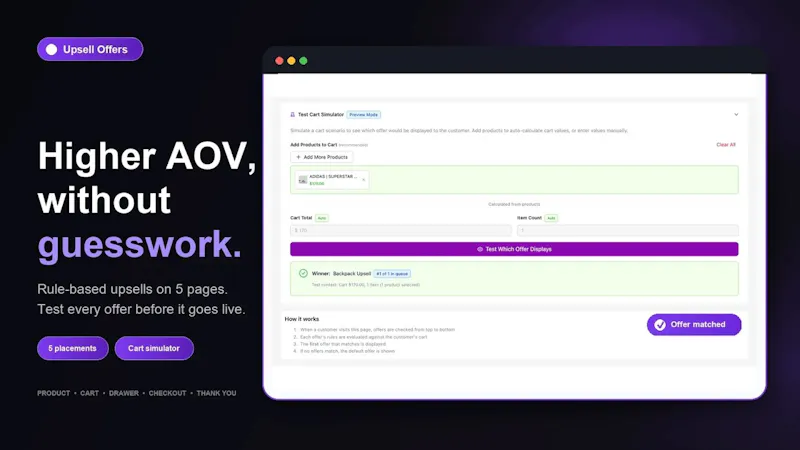 Juvant Upsell & Cross Sell screenshot 1 (video preview)