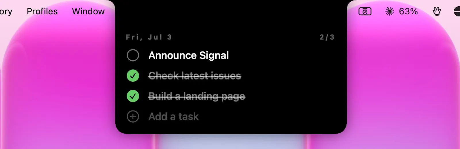 Signal: Three things a day screenshot 2