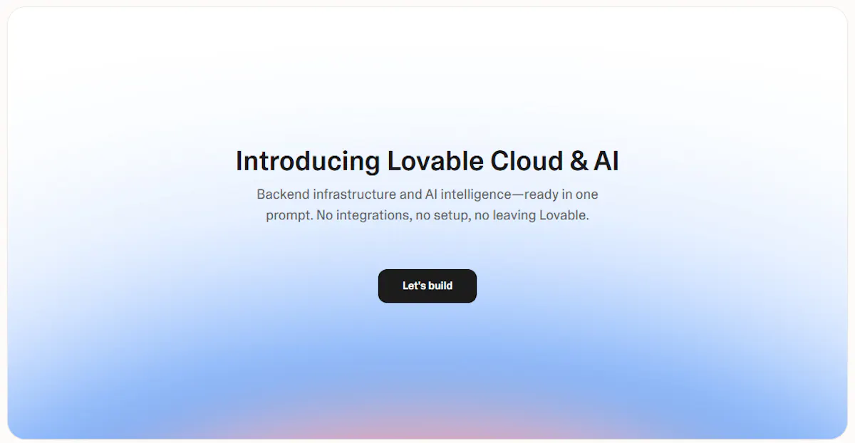 Lovable Cloud & AI