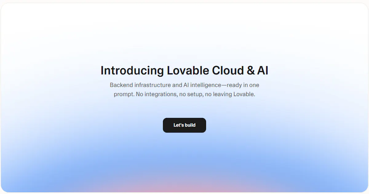 Lovable Cloud & AI