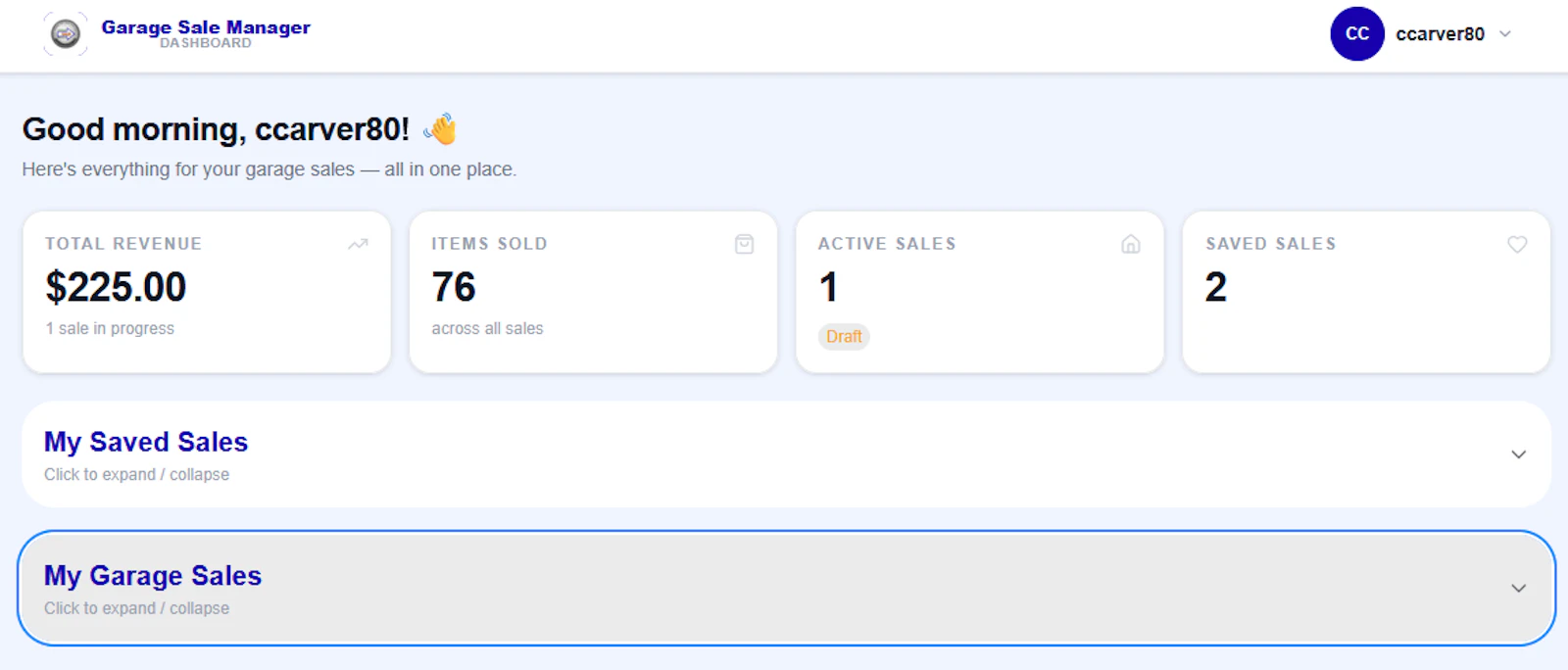 Garage Sale Manager screenshot 1